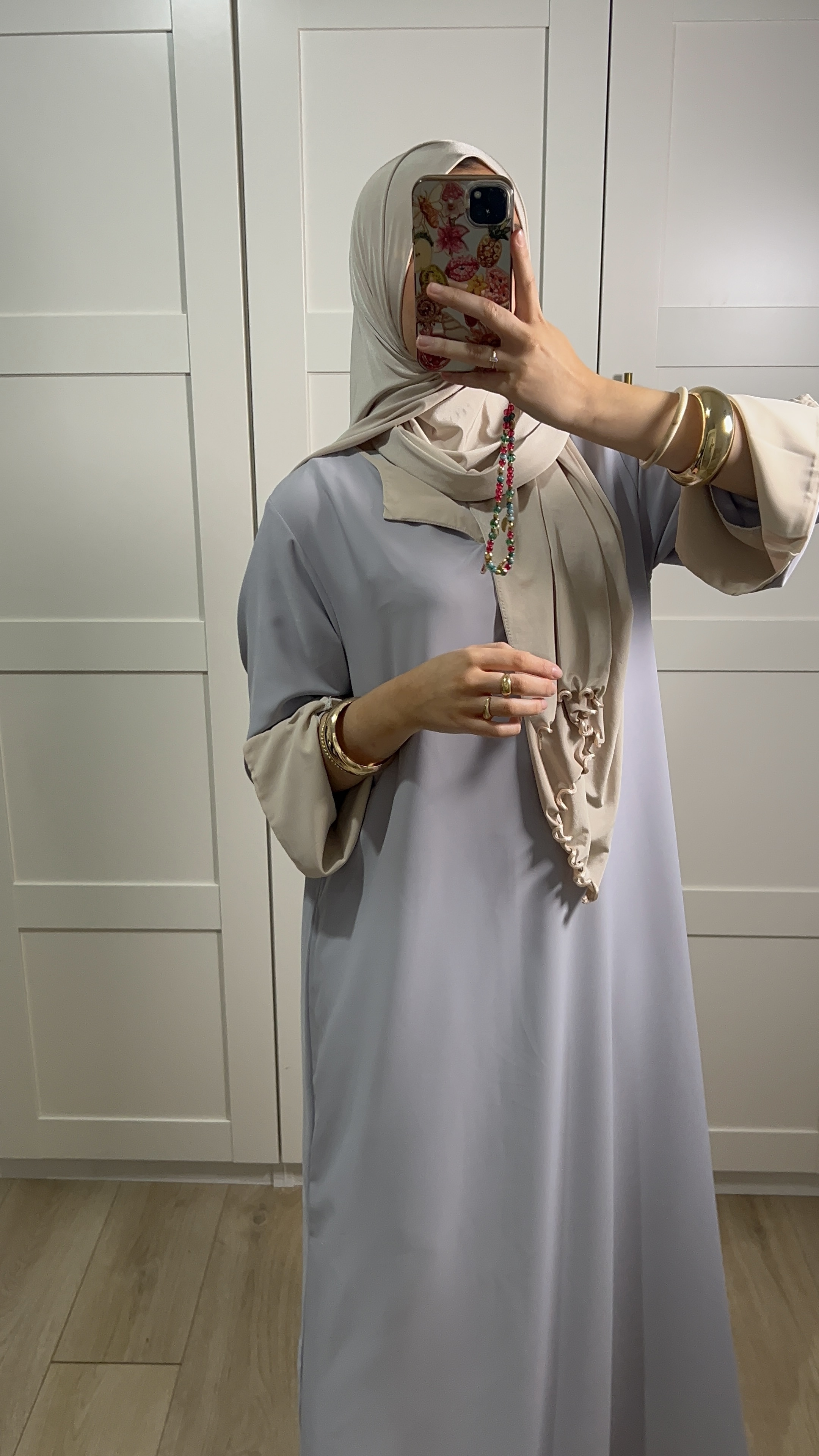 ABAYA BLEU ET BEIGE