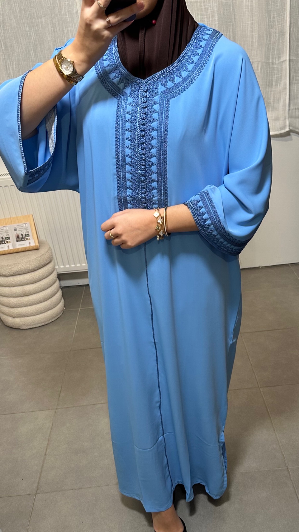 GANDOURA BLEU CIEL